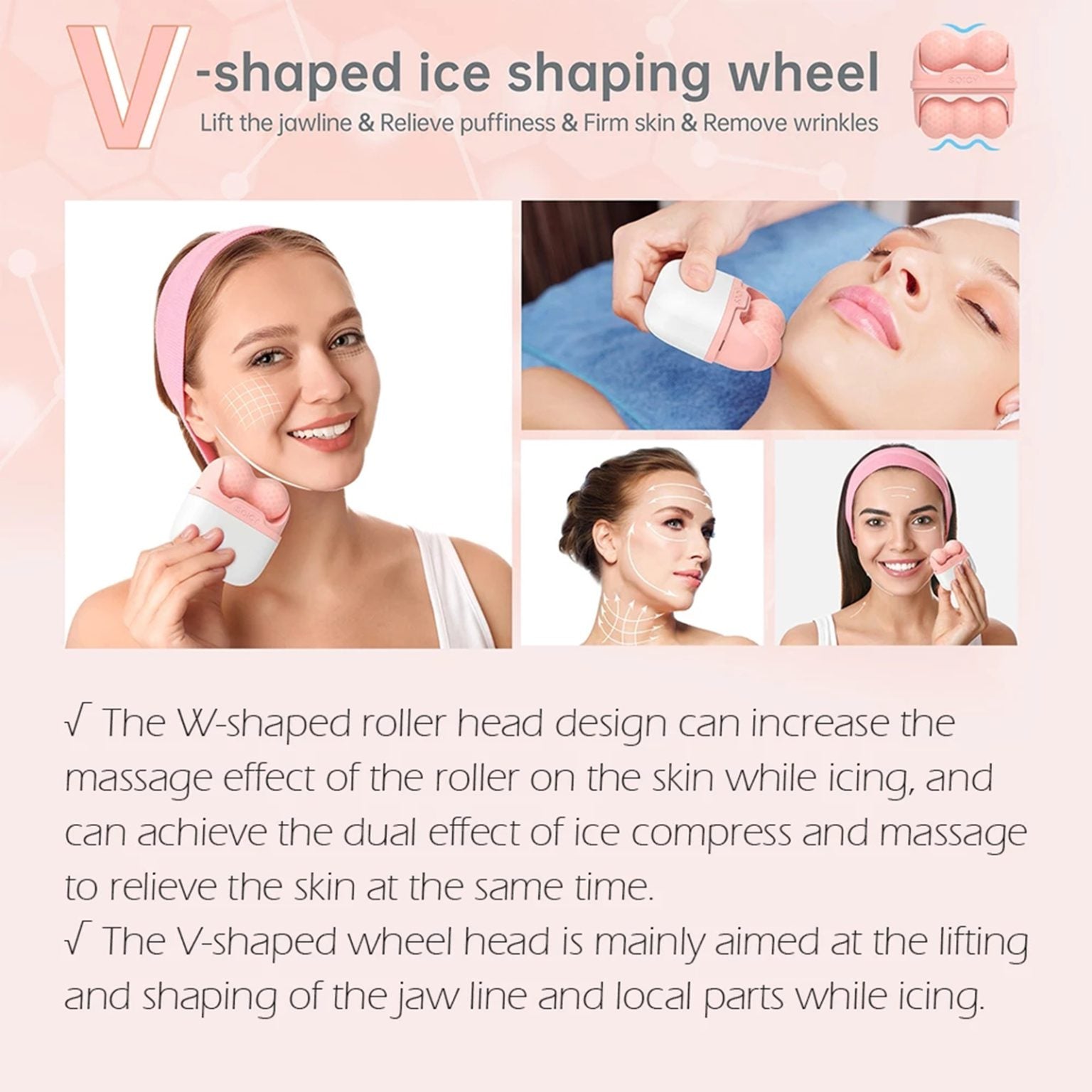 Cool Roller for Face-Reusable Double-Head Ice Facial Roller for Brightening Complexion