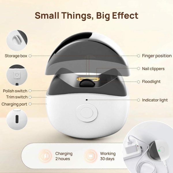 Electric Automatic Nail Clippers With Light Trimmer