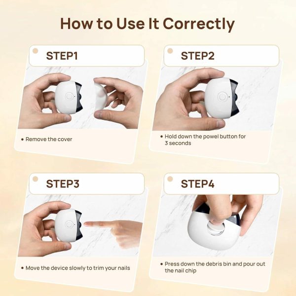 Electric Automatic Nail Clippers With Light Trimmer