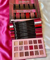 Huda Beauty Deal  Eyeshadow Palette, Lipsticks & Lip Pencils