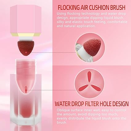 Matte Silky Liquid Blush - Long-Lasting Natural Cheek Makeup