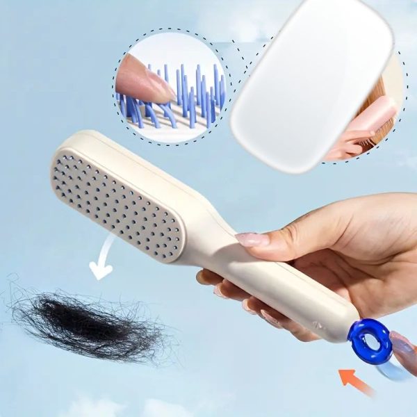 Self Cleaning Telescopic Hair Brush – Anti Static & Tangle Free