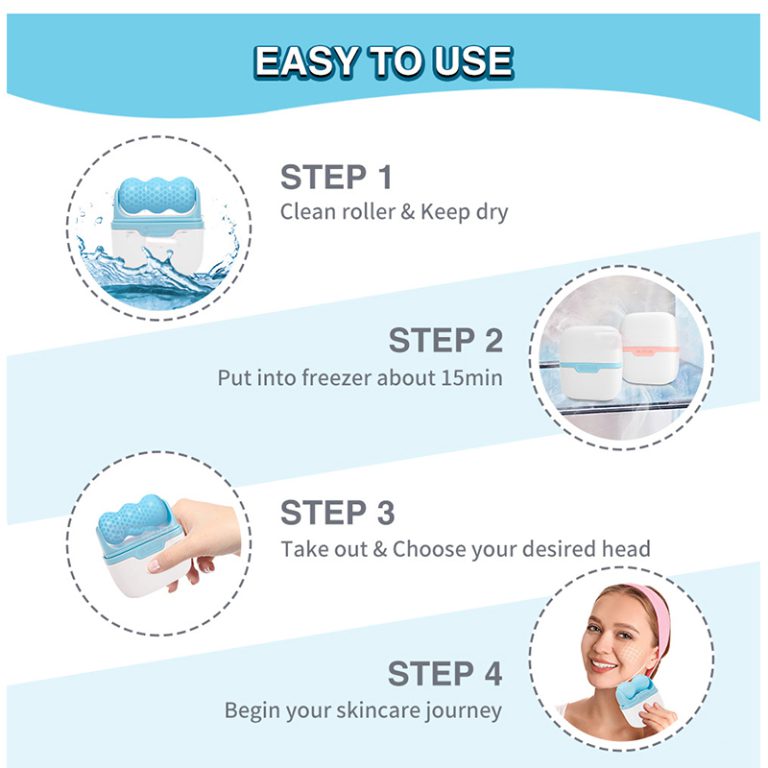 Cool Roller for Face-Reusable Double-Head Ice Facial Roller for Brightening Complexion